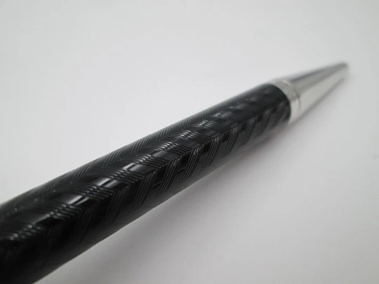 Faber-Castell Chevron. Black resin with guilloché and rhodium-plated metal. 2010's