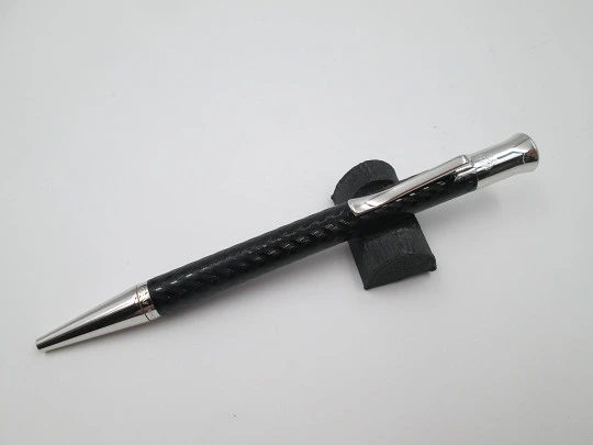 Faber-Castell Chevron. Black resin with guilloché and rhodium-plated metal. 2010's
