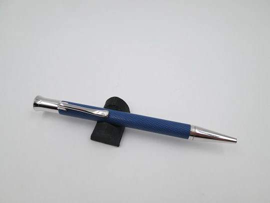 Faber-Castell fountain pen & ballpoint pen. Blue resin & rhodium plated details