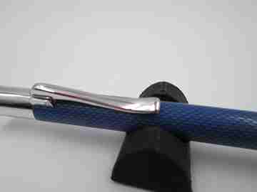 Faber-Castell fountain pen & ballpoint pen. Blue resin & rhodium plated details