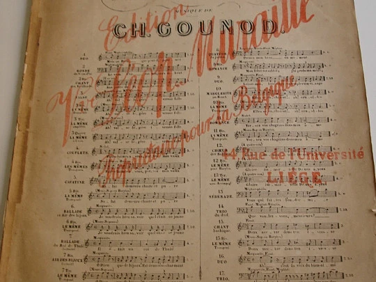 Faust. Charles Gounod. Choudens Père & Fils. 1900's. Paris. 5 Pages