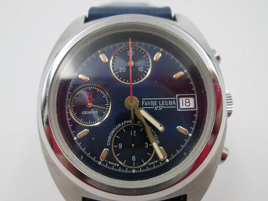 Favre-Leuba 1737 automatic chronograph. Stainless steel. Calendar