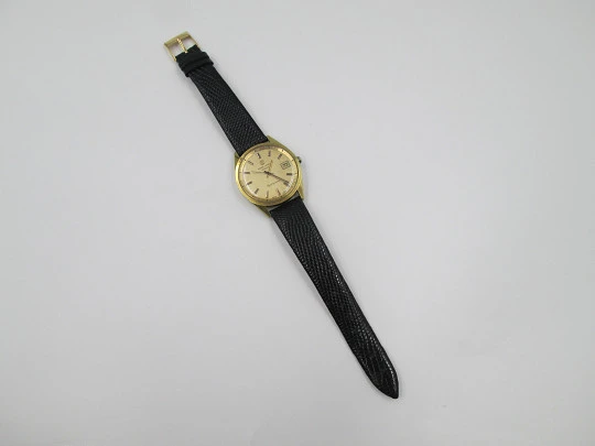 Favre-Leuba Genève Harpoon. Acero y chapado oro. Automático. Calendario. 1970