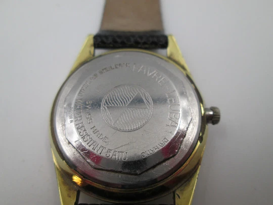 Favre-Leuba Genève Harpoon. Acero y chapado oro. Automático. Calendario. 1970