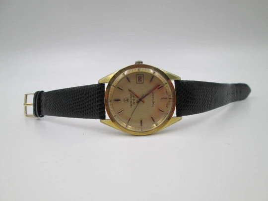 Favre-Leuba Genève Harpoon. Gold plated & steel. Automatic. Calendar. 1970's. Swiss