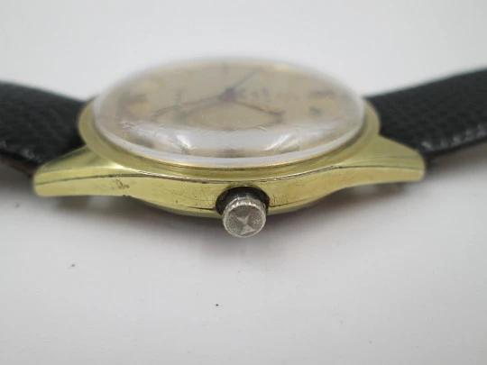 Favre-Leuba Genève Harpoon. Gold plated & steel. Automatic. Calendar. 1970's. Swiss