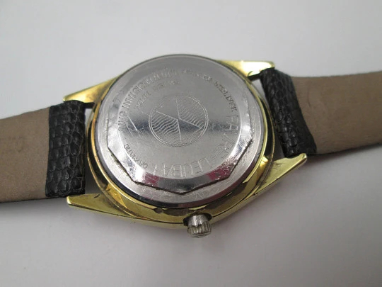 Favre-Leuba Genève Harpoon. Gold plated & steel. Automatic. Calendar. 1970's. Swiss