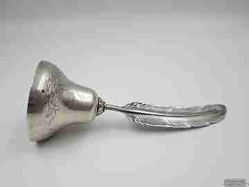 Feather hand bell. 925 sterling silver. Clapper. Spain. 1980's