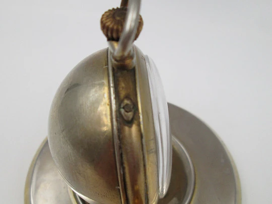 Fernando Cantero table desk clock. Roskopf movement (V. Seguin). Gold plated. 1920's