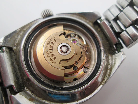 Festina ladie's sport watch. Stainless steel. Automatic. Calendar. Bracelet. 1970's. Swiss