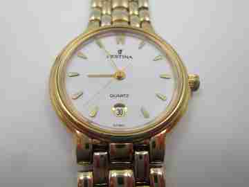 Festina women's watch. Steel and gold plated. Quartz. Bracelet. 1990's