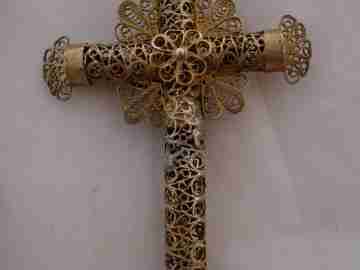 Filigree rosary. Nacre and silver vermeil. End of the 19th century