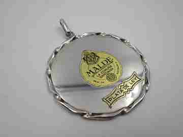 First Communion sterling silver plaque pendant. Malde silversmith's. 1990's