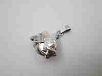Fish women's pendant. 925 sterling silver. Rings on top. Europe. 1990's