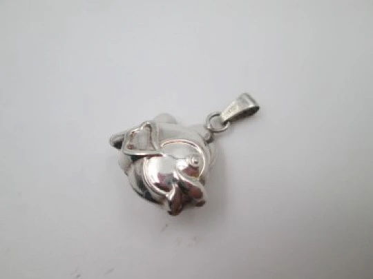 Fish women's pendant. 925 sterling silver. Rings on top. Europe. 1990's