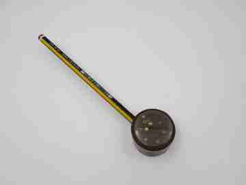 Fi+Us pocket pencil sharpener. Spheres game. Bakelite and silver metal. Germany, 1940's