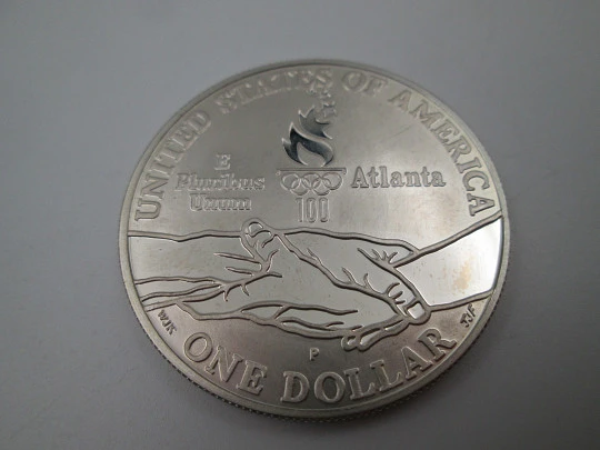 Five one dollar coins. Atlanta XXVI Olympic Games. Sterling silver. 1995. United States