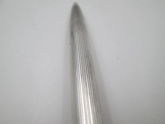 Flaminaire ballpoint pen. Rolled silver. Vertical lines pattern. Twist system. 1970's. Germany