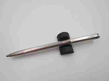 Flaminaire ballpoint pen. Rolled silver. Vertical lines pattern. Twist system. 1970's. Germany