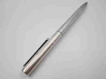 Flaminaire ballpoint pen. Rolled silver. Vertical lines pattern. Twist system. 1970's. Germany
