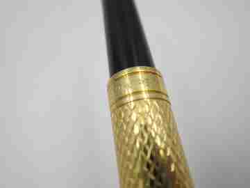 Flaminaire fountain pen. Gold plated and black enamel. Aerometric filler. Germany. 1970's