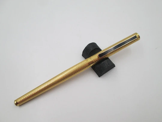 Flaminaire fountain pen. Gold plated and black enamel. Aerometric filler. Germany. 1970's