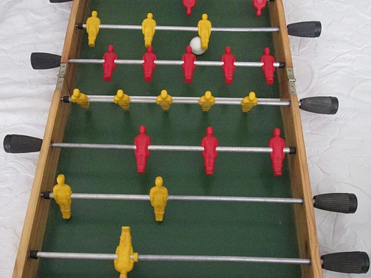 Folding foosball table. Wood, metal and plastic. 1970's. Spain