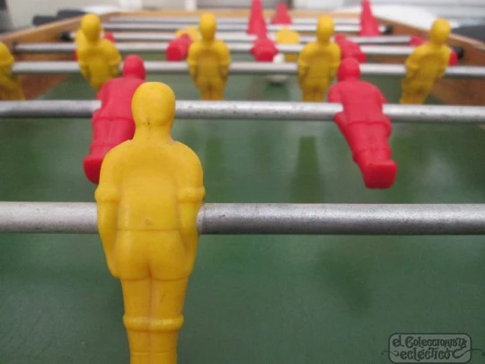 Folding foosball table. Wood, metal and plastic. 1970's. Spain