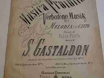Forbidden music. 1890's. Stanislao Gastaldon. Seven pages. G. Venturini