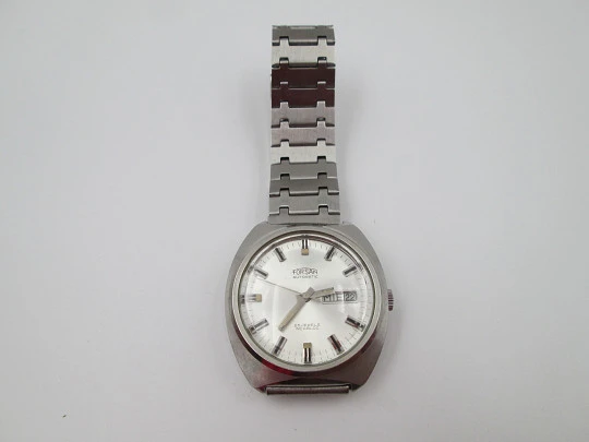 Forsam. Acero inoxidable. Automático. Calendario. Brazalete. Suiza. 1970