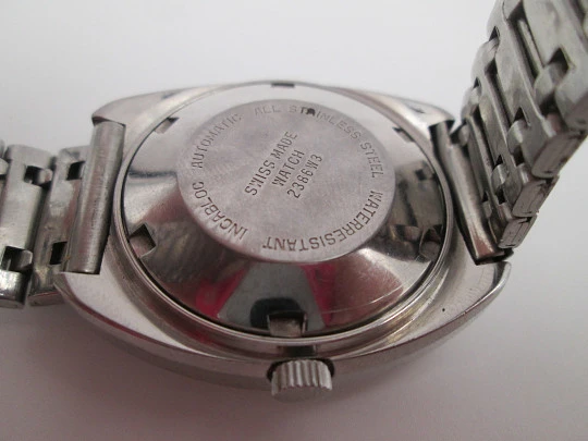 Forsam. Acero inoxidable. Automático. Calendario. Brazalete. Suiza. 1970