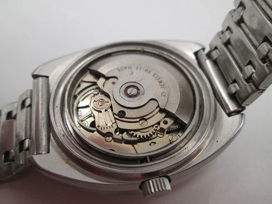 Forsam. Stainless steel. Automatic. Calendar (date & day). Bracelet. Swiss. 1970's