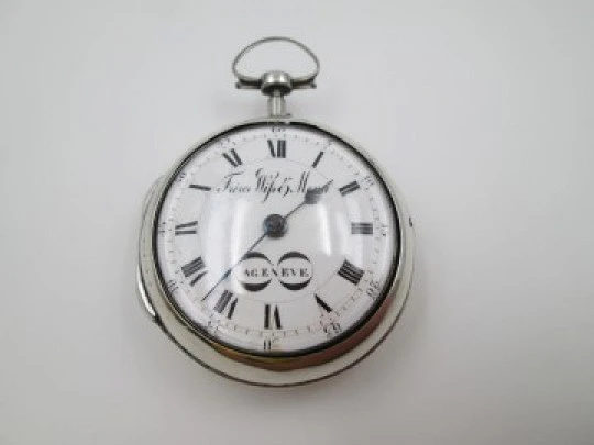 Freres Wiss et Menu A Geneve. Verge escapement. Silver. 1820. Key-wind