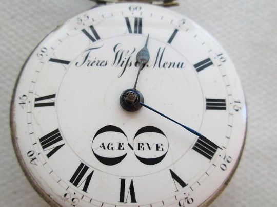 Freres Wiss et Menu A Geneve. Verge escapement. Silver. 1820. Key-wind