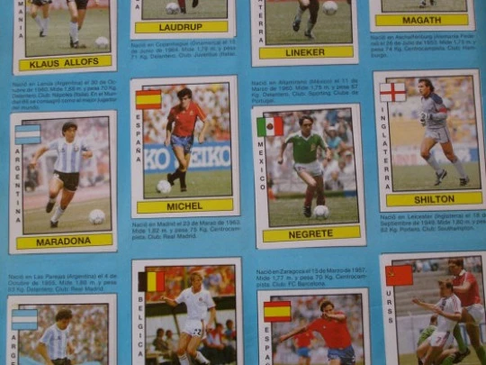 Fútbol 87. Panini. 1ª División y estrellas del Mundial. 1986