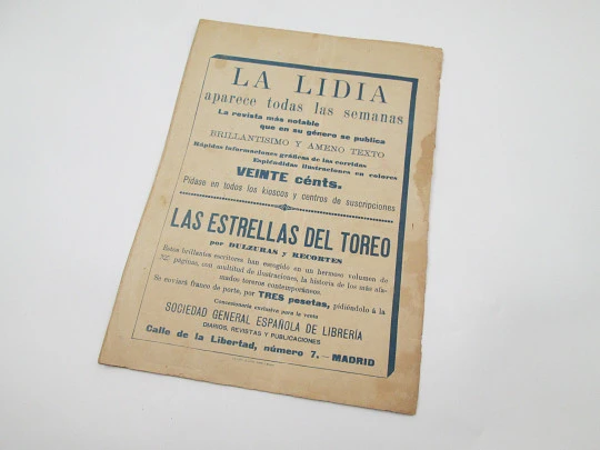 Gallant Life of the Bullfighters. The loves of Joselito (Juan López). Illustrated cover. 1910's