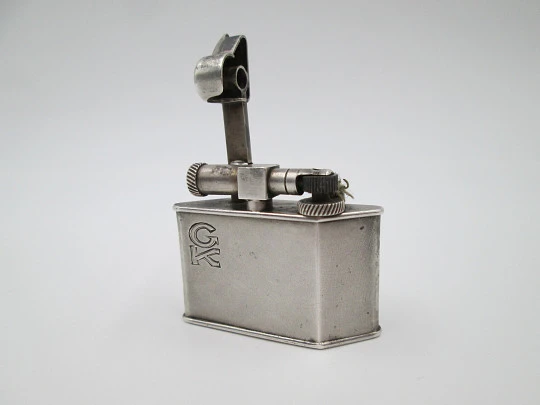 Gebruder Kollisch lighter. 1920's. Petrol. Silver plated. Germany