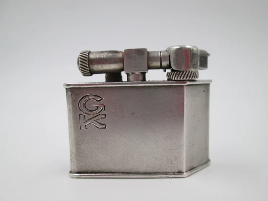 Gebruder Kollisch lighter. 1920's. Petrol. Silver plated. Germany