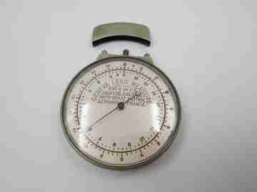 Geneva lens measure. Nickel-plated metal. 1920's. Swiss made