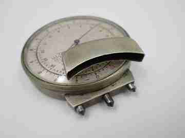 Geneva lens measure. Nickel-plated metal. 1920's. Swiss made