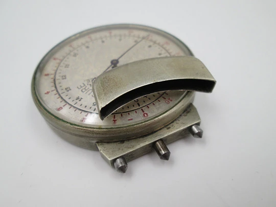 Geneva lens measure. Nickel-plated metal. 1920's. Swiss made