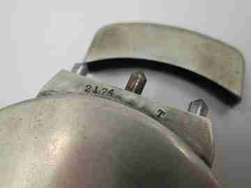 Geneva lens measure. Nickel-plated metal. 1920's. Swiss made