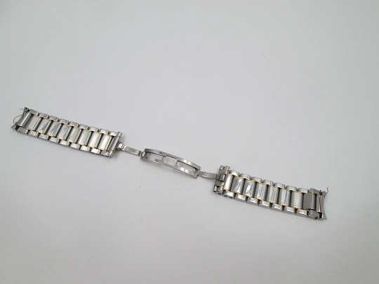 Girard Perregaux Gefica 7700 chronograph. 18k gold and steel. Quartz. Bracelet & strap. 1998's