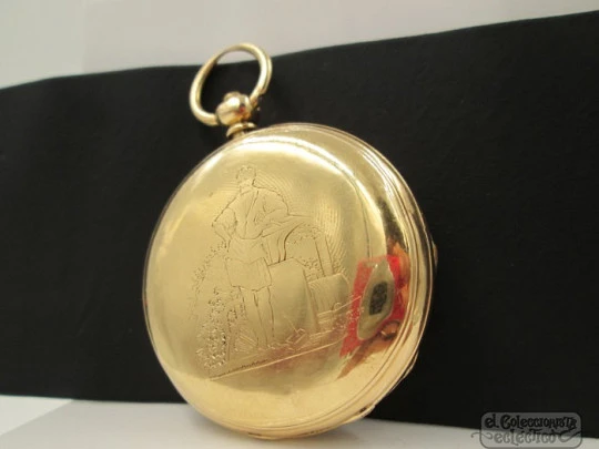 Girard-Perregaux. Key-wind. Hunter case. 18K gold. Late 19th century