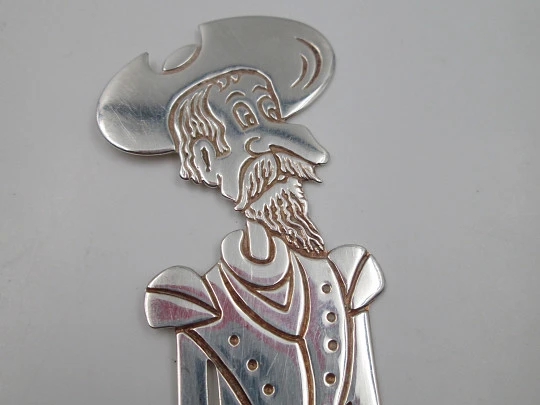 Gracioso marcalibros en plata de ley 925 milésimas. Don Quijote de la Mancha. 1990