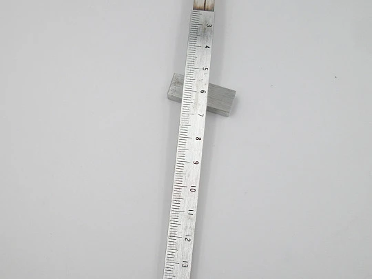 Graduated ruler pocket butane lighter. Silver plated metal. Original box. Europe. 1980's