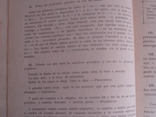 Gramática Tercer Grado. Luis Vives. 1946. Zaragoza. 369 Páginas