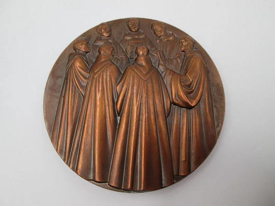 'Gregorian Song in Silos' FNMT bronze medal. High relief work, 1987