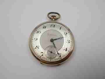 Grosvenor. Gold plated case. Stem-wind. Bi-tone dial. 1930's. Swiss made