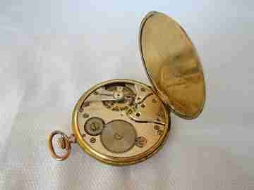 Grosvenor. Gold plated case. Stem-wind. Bi-tone dial. 1930's. Swiss made